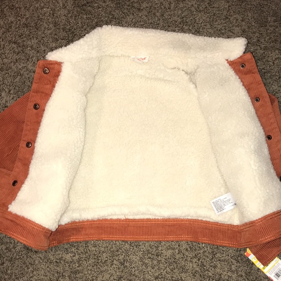 Girls corduroy Sherpa lined jacket - Picture 3 of 3